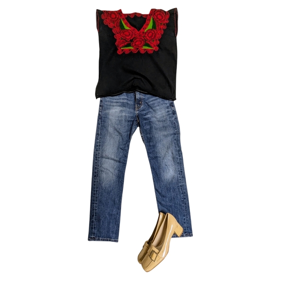 Patent square-toe buckle loafer heels - Picture 8 of 12